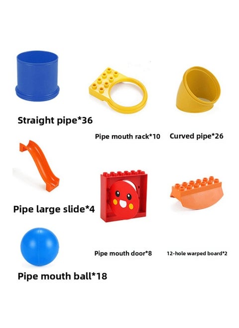 Compatible With Lego 9076 Pipe Game Large Particle Building Blocks Teaching Aids Educational Institutions Early Education Educational Toys For 3-6 Years Old-Color:Pipe C Package 112pcs