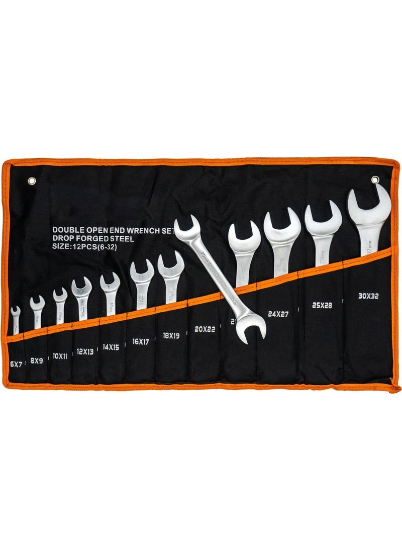 TiTi 5419 Double Blade Wrench Set with Cloth Bag, Set of 12 (6-32 Mm)  - Image 1