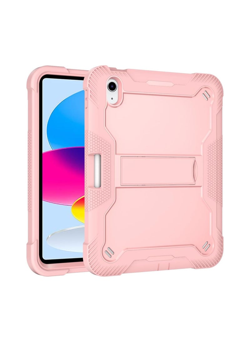 VKL Shockproof Case Compatible with ipad 10th(2022)10.9"/IPad 11th Generation (A16) 11 Inch 2025 (M3) Three-in-one Heavy Duty Rugged Cover with Pencil Slot & Kickstand, Anti Shock and Anti Fall Cover (Eose Red) - Image 1
