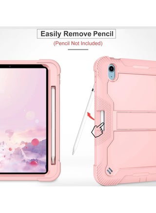 Shockproof Case Compatible with ipad 10th(2022)10.9"/IPad 11th Generation (A16) 11 Inch 2025 (M3) Three-in-one Heavy Duty Rugged Cover with Pencil Slot & Kickstand, Anti Shock and Anti Fall Cover (Eose Red) - view 2