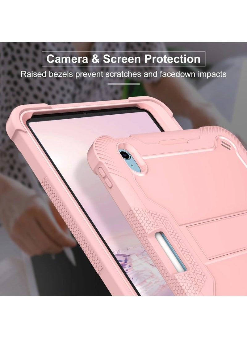 VKL Shockproof Case Compatible with ipad 10th(2022)10.9"/IPad 11th Generation (A16) 11 Inch 2025 (M3) Three-in-one Heavy Duty Rugged Cover with Pencil Slot & Kickstand, Anti Shock and Anti Fall Cover (Eose Red) - Image 5
