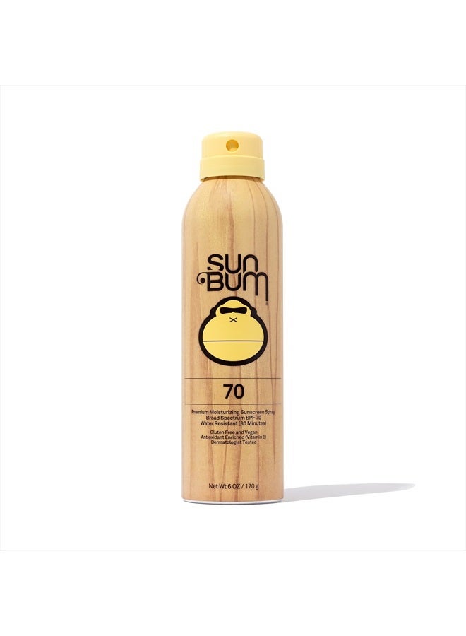 Sun Bum Original SPF 70 Sunscreen Spray |Vegan and Reef Friendly (Octinoxate & Oxybenzone Free) Broad Spectrum Moisturizing UVA/UVB Sunscreen with Vitamin E | 6 oz - Image 1