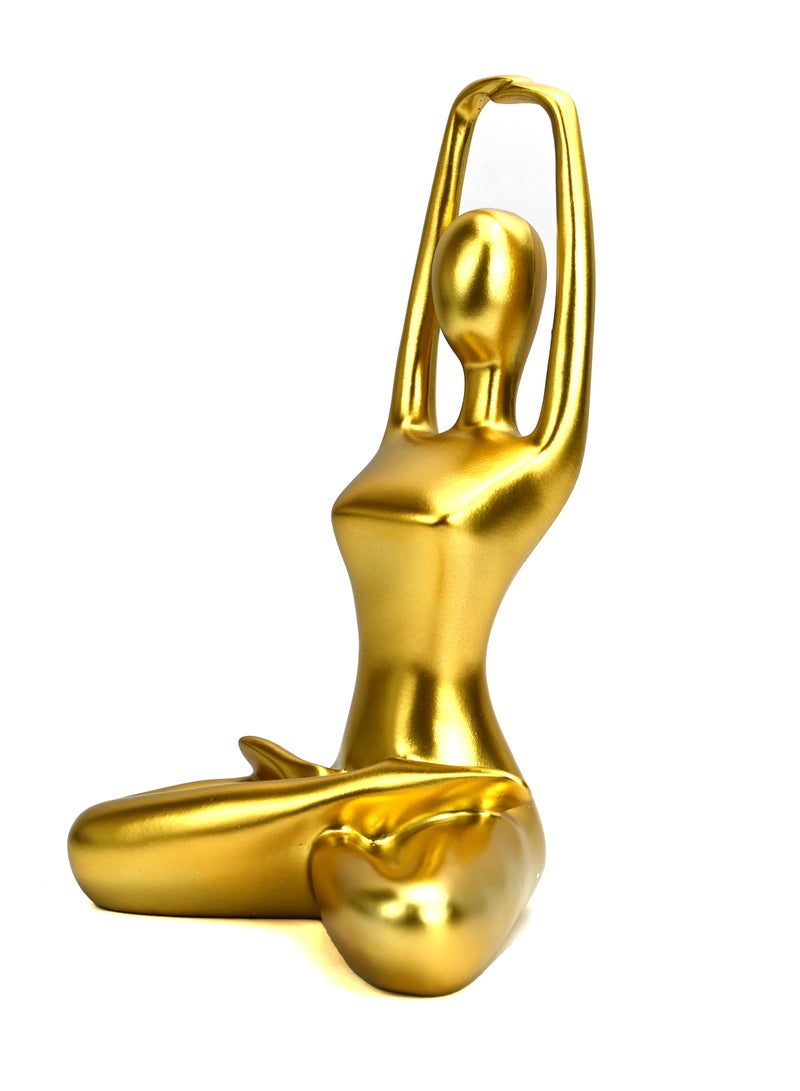Yoga Figurine Art Sculpture Golden/Single Human Statue Lady Figurines/Creative Desk Decorations For Modern Home Living Room Décor/Gift For Friends & Family For Special Occasions  - Image 2