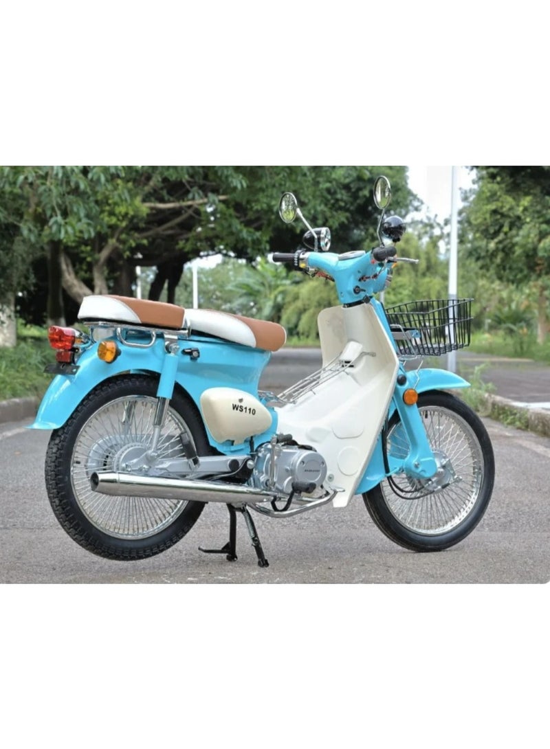 Classic motorcycle similar to the Honda 110, blue color - WS110 - Image 5