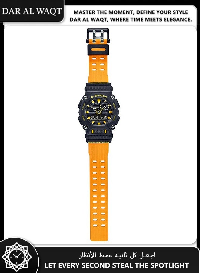 Casio G-Shock GA-900A-1A9 Men's Tough Digital-Analog Watch - Industrial 10-Sided Bezel, Yellow Resin Band, Shock-Resistant, 200M Water Resistant, Enhanced Visibility, Anti-Slip Buttons, Street & Outdoor Style - Image 3