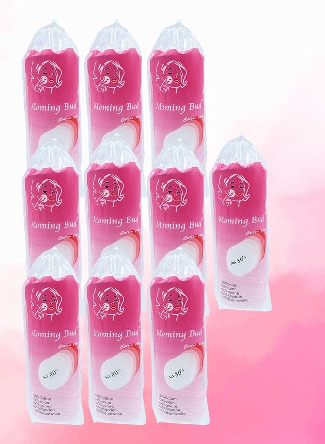 Bud 10 Packages Moming Bud Cotton Pad 80 Pieces - Image 1