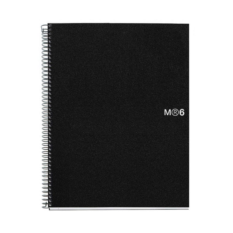 Miquelrius 8.5 x11 Wirebound Notebook, 6-Subject, College Ruled, Black, A4-11.7" x 8.27" (45171) - Image 2