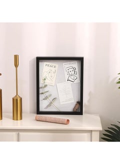 erorex 8X10 Shadow Box Picture Frame With Linen Board Deep Wood And Glass Display Case Ready To Hang Memory Box Baby Sports Memorabilia Pins Awards Medals Wedding Tickets And Photos Black  - Image 5