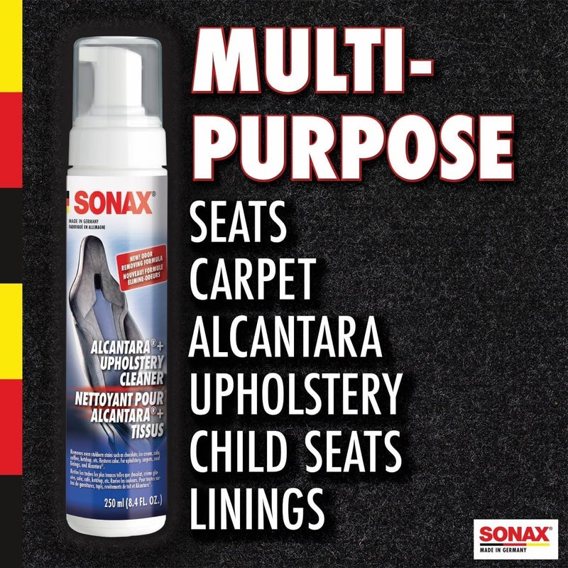 SONAX Xtreme Alcantara & Upholstery Cleaner Bundle - 2 x 250ml Bottles with Brush & Microfiber Towel - Image 4