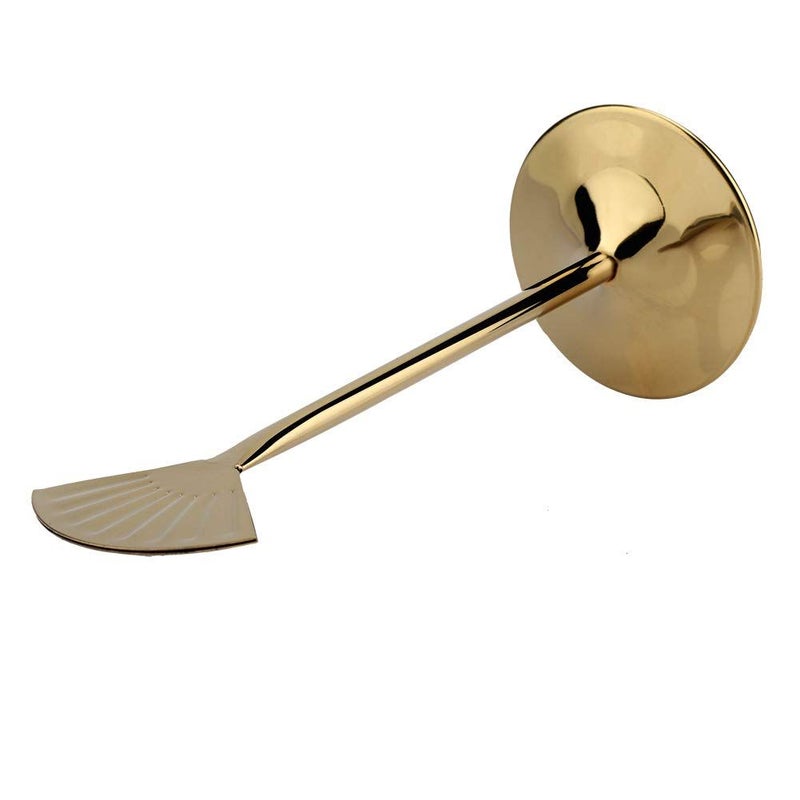 Gold 10 Inch Fan Shape Table Number Holder Stand With Stable Base For Wedding Restaurant - Image 2