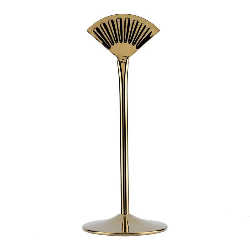 Gold 10 Inch Fan Shape Table Number Holder Stand With Stable Base For Wedding Restaurant - Image 5