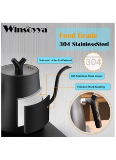 Generic Electric Kettle V60, Precision Electric Gooseneck Kettle 304 Stainless Steel Adjustable Temperature Quick Boil 1L Quick Heating  - Image 5