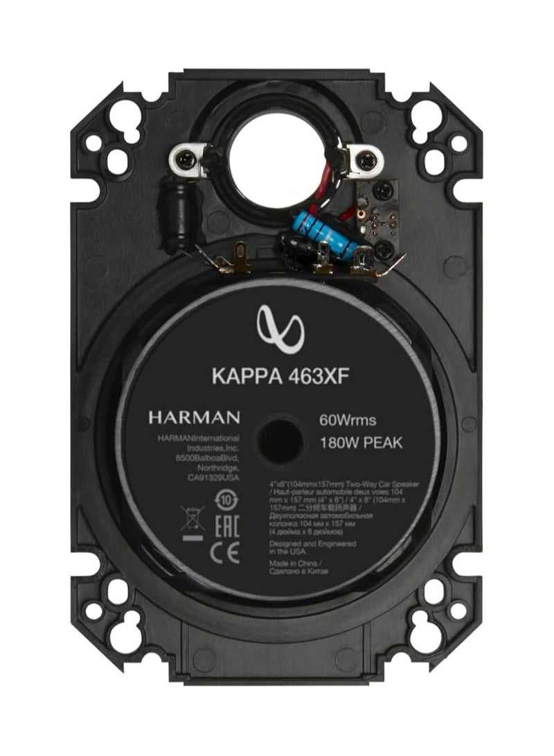 Infinity Kappa 463XF -  4" x 6" 2-Way Coaxial Car Audio Speakers | Nominal Power 60W, Peak Power 180W - Image 3