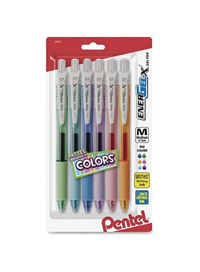 Pentel Energelx Pastel Barrels Retractable Medium Line Assorted Ink Colors Pack Of 6 (Bl107Fbp6M) - Image 5