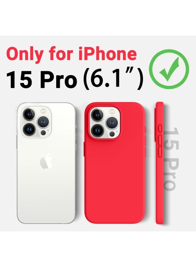BORTONY iPhone 15 Pro Case Liquid Silicone Anti Scratch Anti Fingerprint Soft Silky Touch Shockproof Protective Cover for Apple iPhone 15 Pro - Image 2