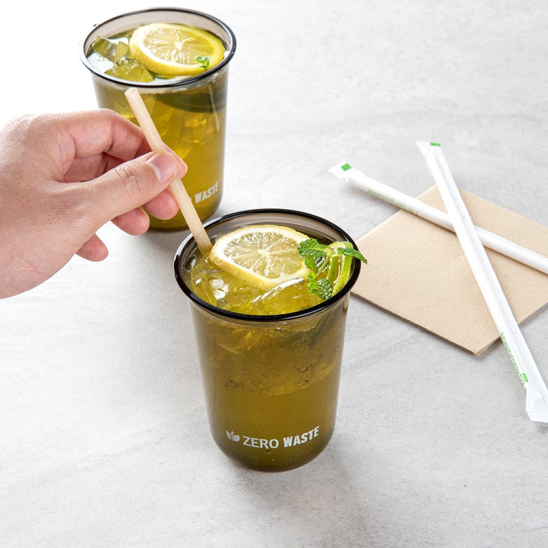 Restaurantware-Zero Waste 16 Ounce Drinking Cups, 1000 U-Shape Plastic Cups - Lids Sold Separately, Commercially Compostable, Black PLA Plastic Party Drinking Cups,Rolled Rim, For Cold Beverages - Image 5