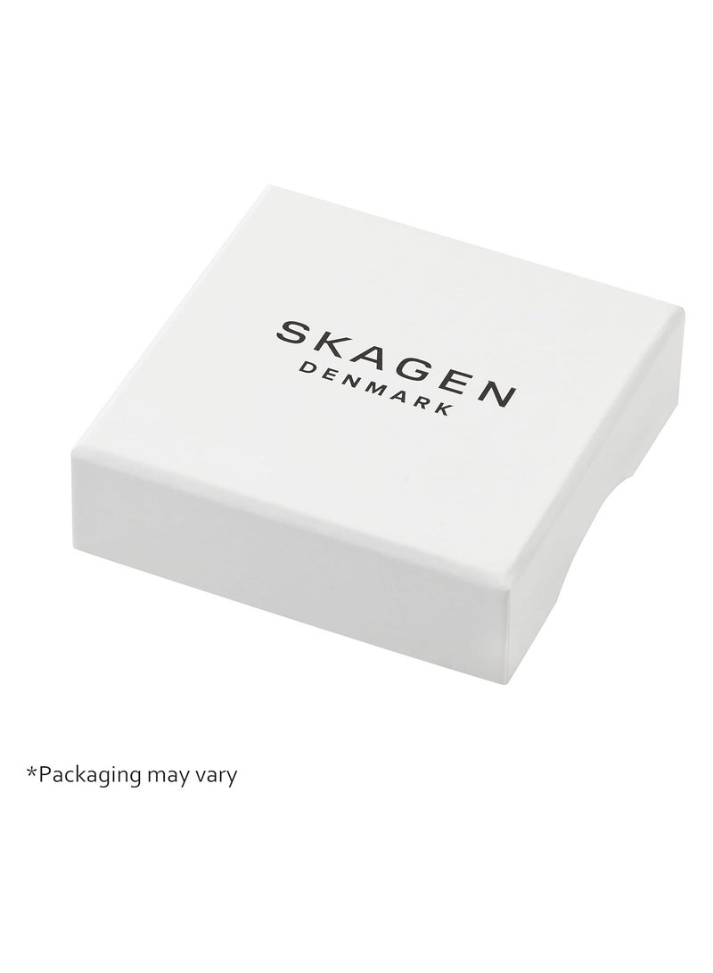 Skagen أقراط إغلاق سلك الأذن المتعرج ثنائية اللون من الفولاذ المقاوم للصدأ للنساء، ذهب وردي - Image 3