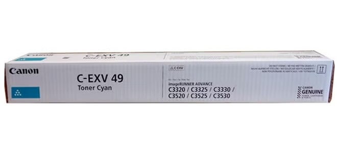Toner Cartridge C-EXV 49 CYAN This Compatible toner cartridge is suitable for Printer Canon IR ADV C3320i Canon IR ADV C3325i IR ADV C3330i CEXV 49 CYAN - Image 1