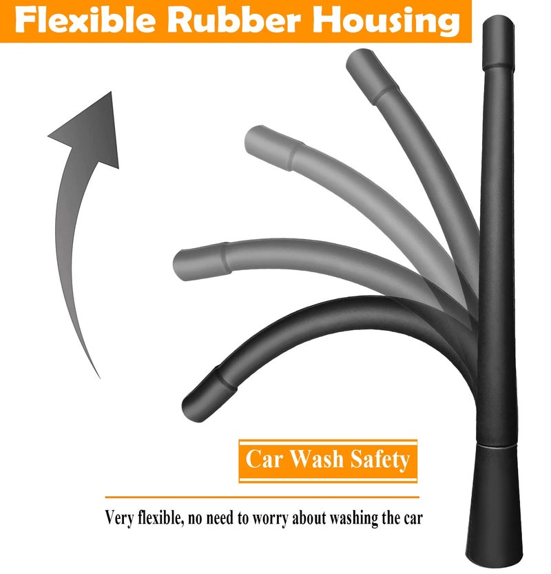 RooFox 7 Inch Antenna Replacement for Ford Flex (2009-2018), Ford Flex Antenna, Flexible Rubber Antenna Mast - Image 4