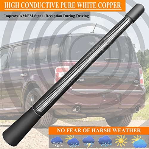 RooFox 7 Inch Antenna Replacement for Ford Flex (2009-2018), Ford Flex Antenna, Flexible Rubber Antenna Mast - Image 5