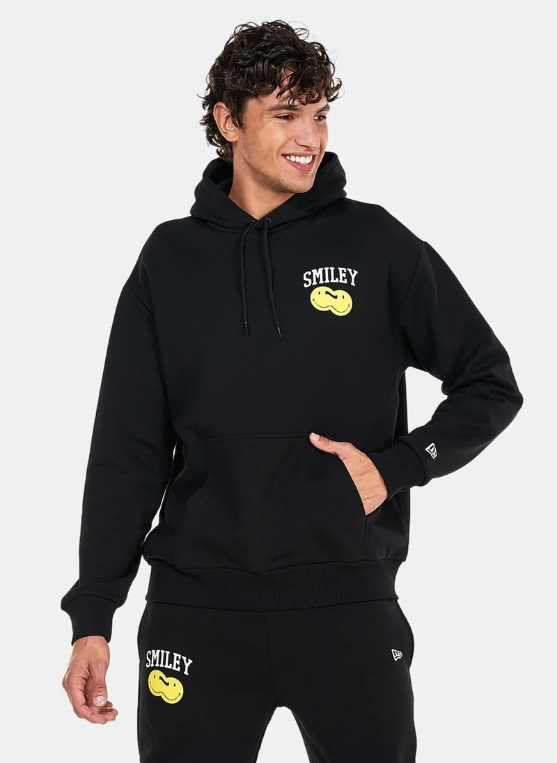 NEW ERA Men's Smiley Logo Black Hoodie