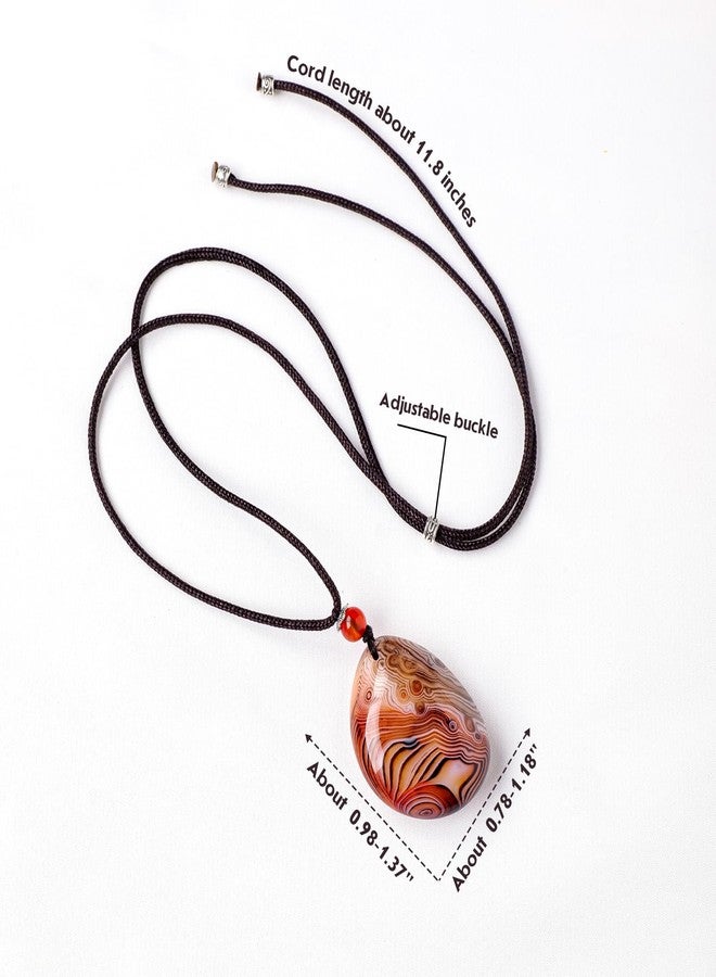 RJINGSHI 2PCS Natural Couple Style Necklace Sardonyx Pendant Crystal Gemstone Irregular Polished Sardonyx Crystal Agate Decor Gift for Woman Man Lovers - Image 2