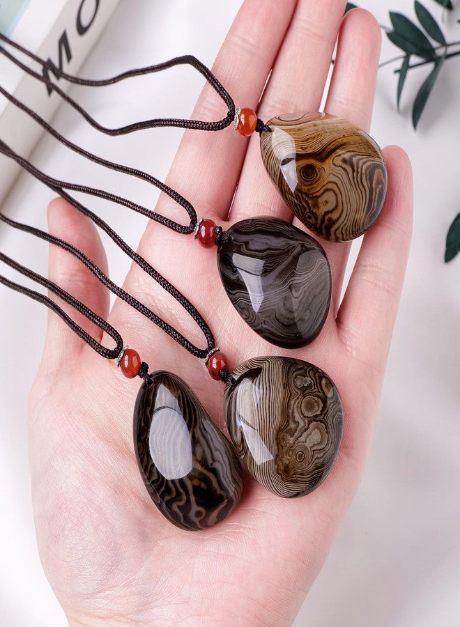 RJINGSHI 2PCS Natural Couple Style Necklace Sardonyx Pendant Crystal Gemstone Irregular Polished Sardonyx Crystal Agate Decor Gift for Woman Man Lovers - Image 3