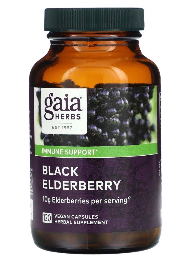 Gaia Herbs Black Elderberry  120 Vegan Capsules 