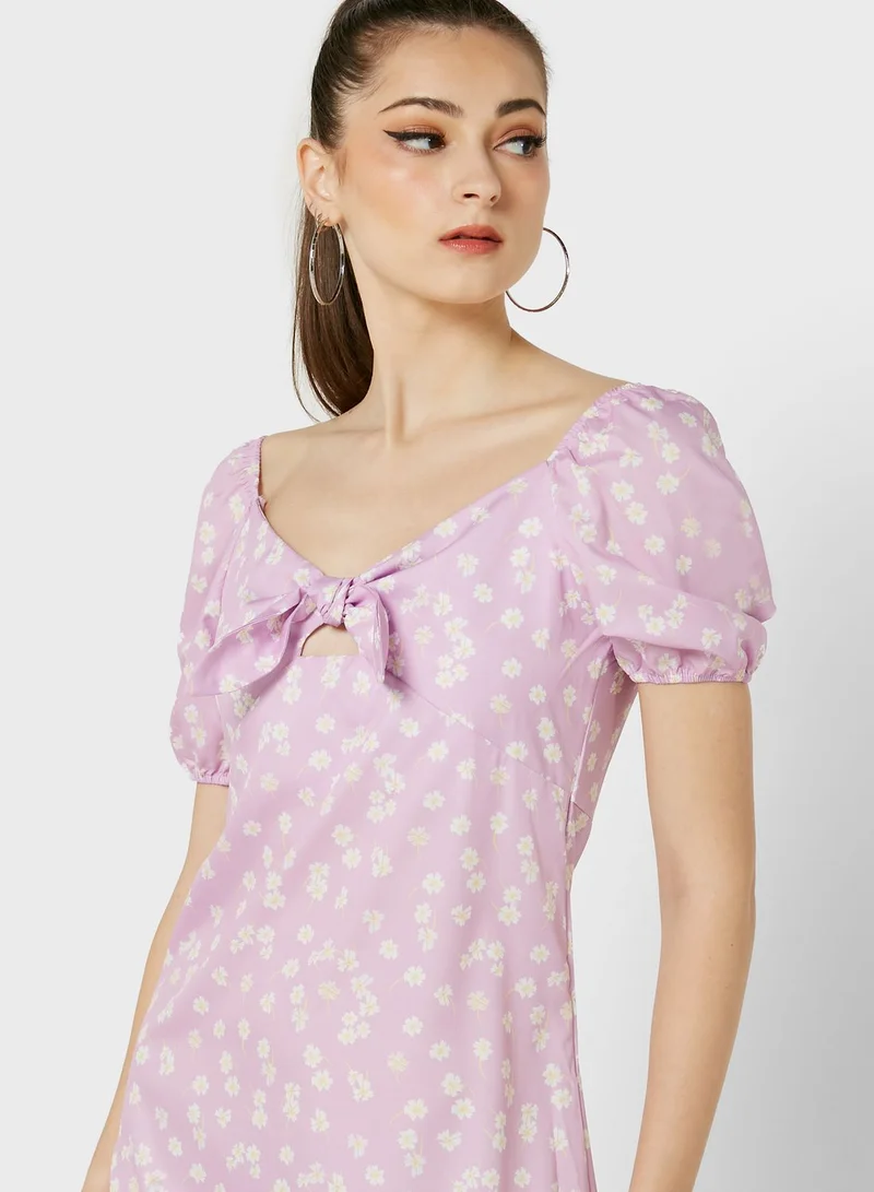 Ginger Tie Knot Printed Dress