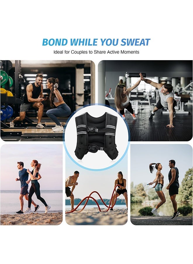 Arabest Weighted Vest, 5KG/8KG/10KG/12KG Weight Vest with Reflective Stripe and Detachable Front Zipper Pocket for Workout, Strength Training, Running, Muscle Building, Weight Loss - Image 4