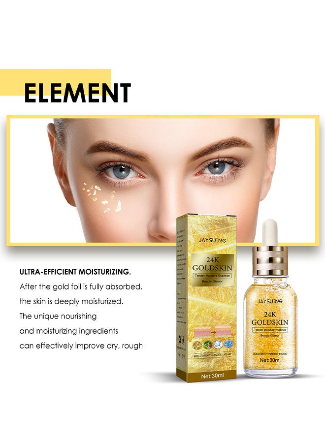 Jaysuing - 24K Gold Collagen Lifting Essence, Has The Effect Of Improving Fine Lines, Tightening The Skin, Brightening The Skin, Anti-Wrinkle Skin Repair Moisture Firming Lifting Serum 30ML - Image 1