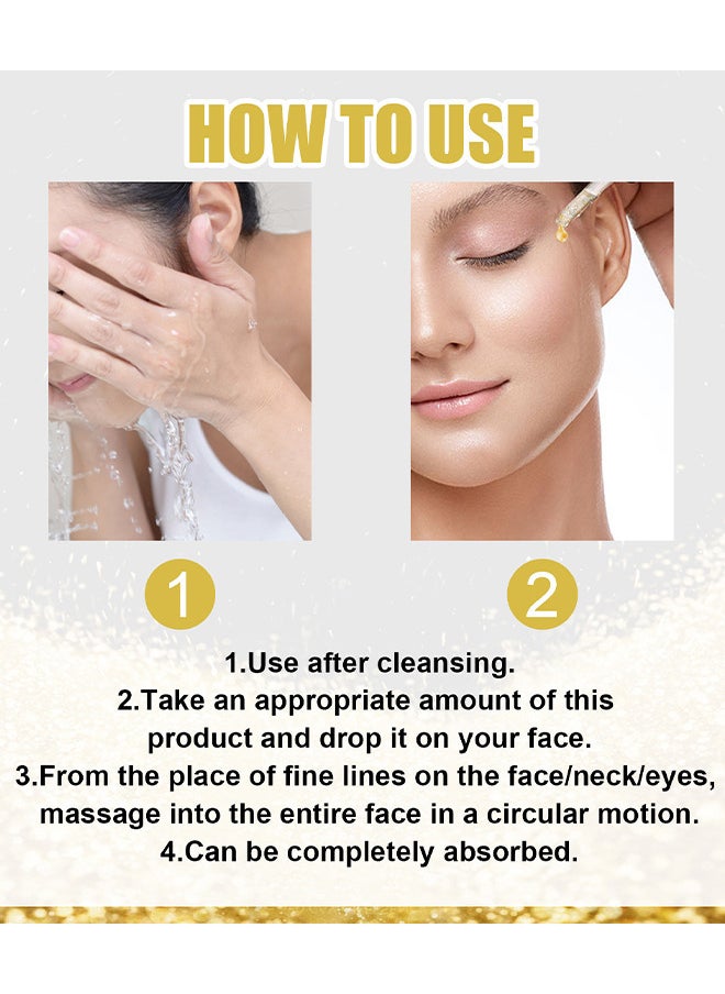 Jaysuing - 24K Gold Collagen Lifting Essence, Has The Effect Of Improving Fine Lines, Tightening The Skin, Brightening The Skin, Anti-Wrinkle Skin Repair Moisture Firming Lifting Serum 30ML - Image 1