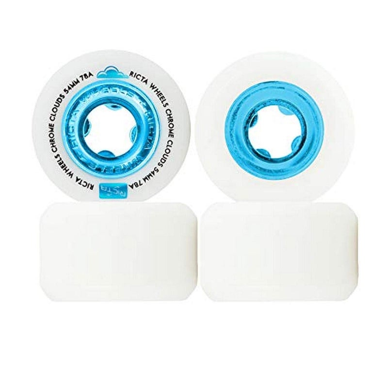 RICTA WHEEL DYNAMICS 54mm Chrome Clouds Blue 78a Ricta Skateboard Wheels - Image 2