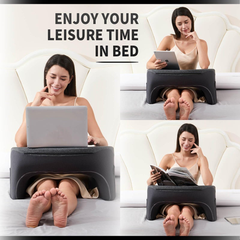 cooloo8 Reading Pillow, Lap Desk, Laptop Pillow for Lap, Large Gaming Pillow for Reading, Working, Gaming or Sitting in Bed Floor Couch(Dark Grey) - Image 4