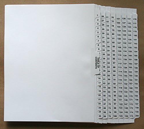 Exhibitindexes® Side Collated Exhibit Tabs - AVE Style Bold Font Made in The USA | Letter Size - 1-200 - Sets - Image 5