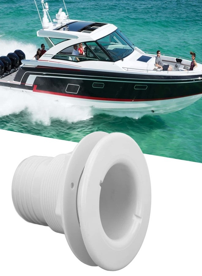 Estink Thru Hull Fitting, Marine Through Hull Fitting 2in White ABS Plastic Hose Coupler Boat Drain Outlet Hose Connector Accessory Thru Hull Connector Replacement for Boat Marine - Image 2