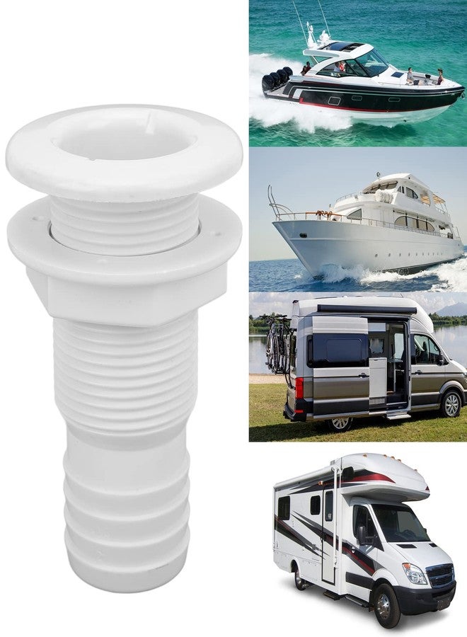 Estink Thru Hull Fitting, Marine Through Hull Fitting 2in White ABS Plastic Hose Coupler Boat Drain Outlet Hose Connector Accessory Thru Hull Connector Replacement for Boat Marine - Image 3