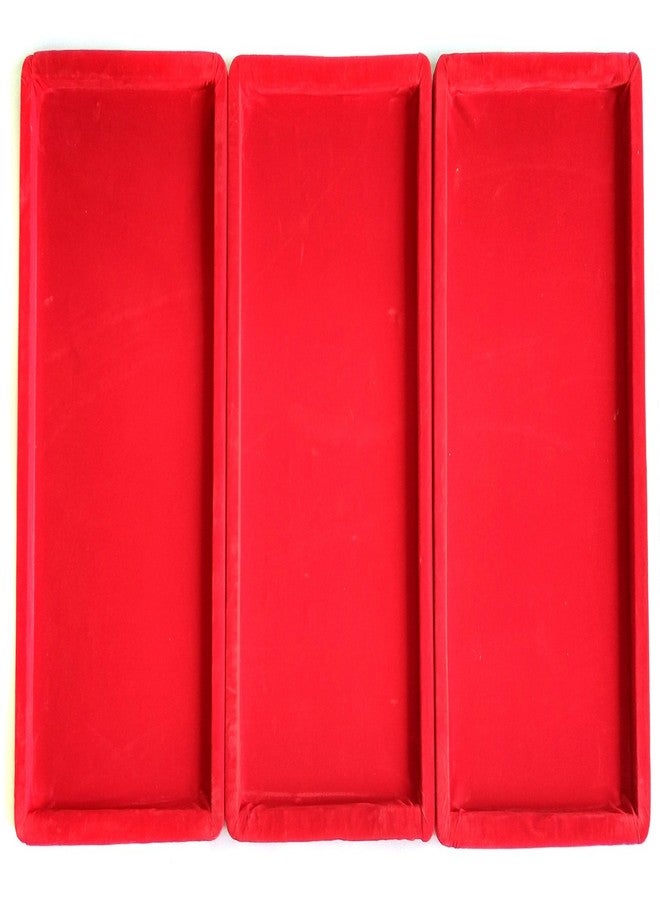 Beadsncraft Jewellery Display Organizer Tray Red Velvet Tray 12X8 Inch (3 Pcs) - Image 2