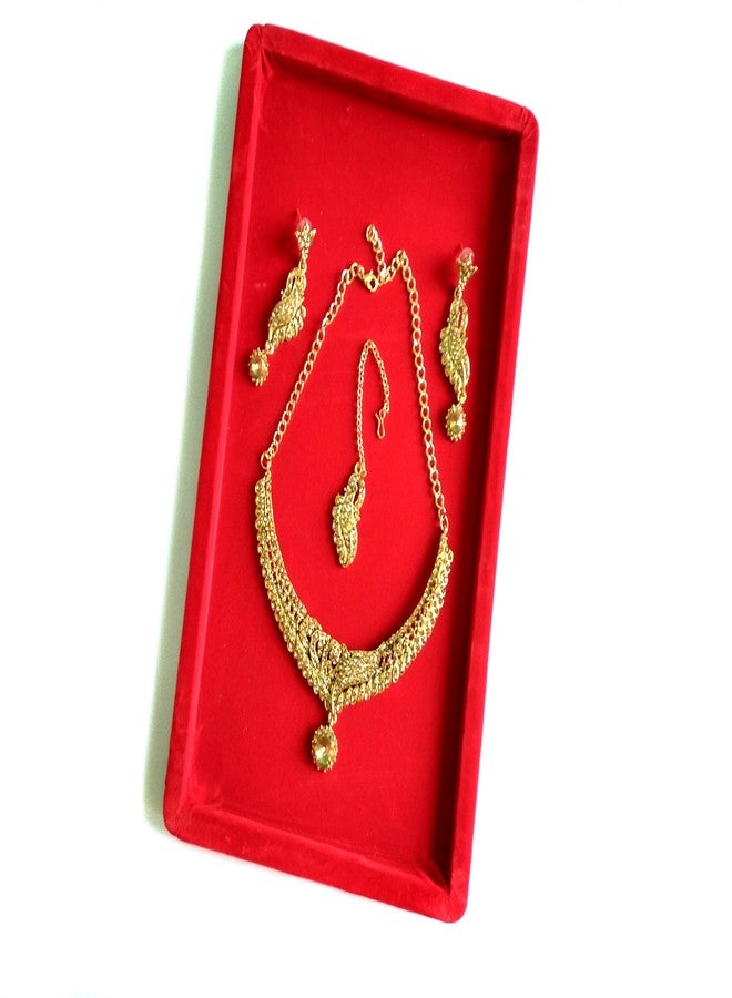 Beadsncraft Jewellery Display Organizer Tray Red Velvet Tray 12X8 Inch (3 Pcs) - Image 3