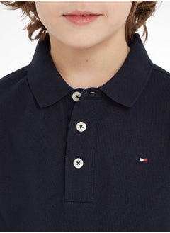 TOMMY HILFIGER Boys' Organic Cotton Polo Shirt, Navy  - Image 4