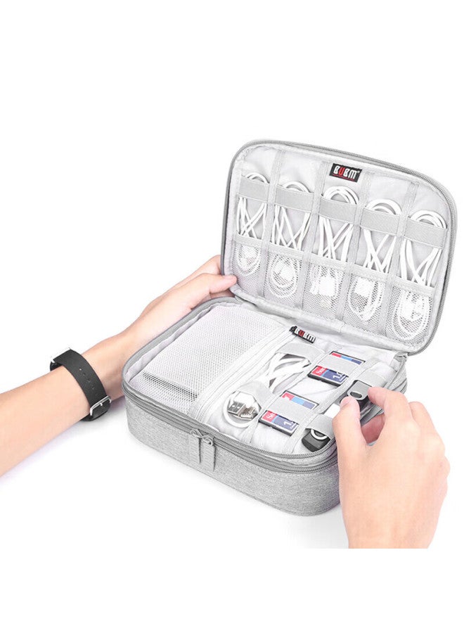 بابم Bubm Cable Storage Bag, منظم شريط الطاقة, حامل كابل شحن متعدد الوظائف, منظم ملحقات رقمية محمول للسفر, ذو طبقتين - Image 2