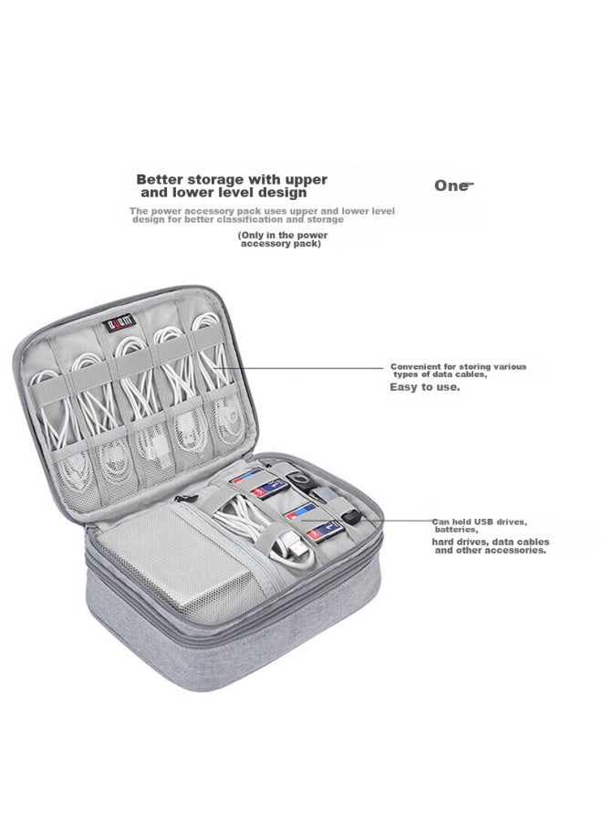 بابم Bubm Cable Storage Bag, منظم شريط الطاقة, حامل كابل شحن متعدد الوظائف, منظم ملحقات رقمية محمول للسفر, ذو طبقتين - Image 4