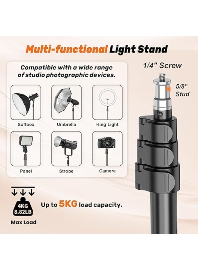 تونوف حامل ثلاثي القوائم طويل، حامل إضاءة للتصوير، حامل كاميرا للهاتف مع رأس كروي - Image 4
