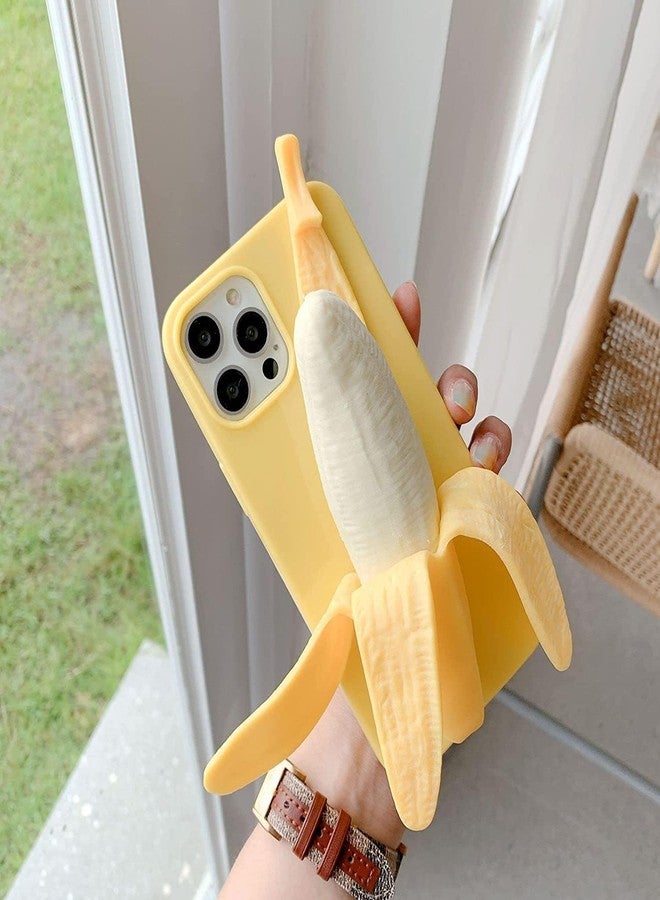 SGVAHY Cute Case for iPhone 14 Unique Kawaii Funny Cover Cartoon Banana Soft Silicone Rubber Shockproof Protective Case for Girls Women - Image 2