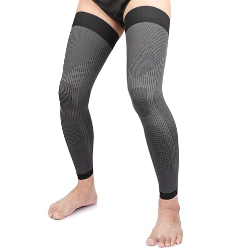 KEKING Full Leg Compression Sleeves Unisex Thigh High Compression Stocking 2030mmHg Graduated Support for Thigh Calf Knee Running Basketball Reduce Varicose Veins and Swelling Pair Black 3XL - Image 2