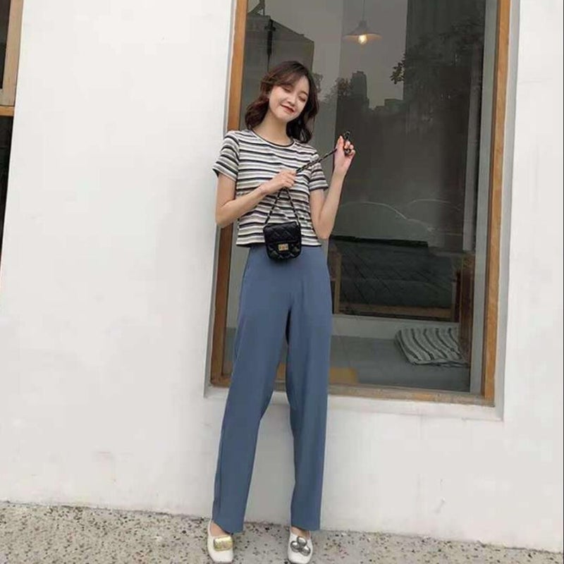 [95 Cotton 5 Spandex] Cotton Shoulder Ins Short Sleeve T-Shirt Women'S Summer Thin Slim Slim Bump - Image 2