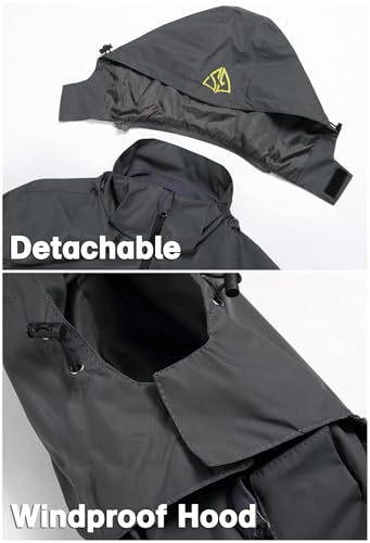 GIISAM Mens Rain Jackets Waterproof with Hood Softshell Lightweight Windbreaker Raincoat Rain Coats for Outdoor Travel Hiking Grey - Image 4