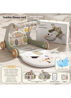 Generic Baby Pedal Piano Trolley Fitness Rack Baby Educational Early Education Toys Newborn Fitness Toys Gift Box-Color:Remote Control Version [double-sided Piano] Bud Gray Small Plane Story Machine Rechargeable Battery Screwdriver  - Image 1