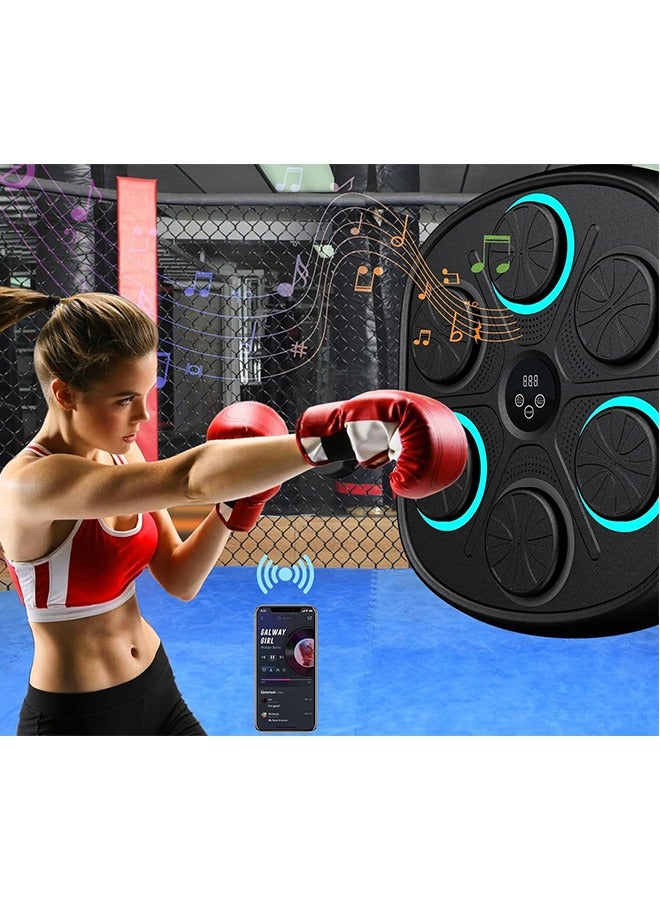 دامين جهاز تدريب الملاكمة مثبت على الحائط، جهاز ملاكمة الموسيقى الذكية مع قفازات الملاكمة 6 أضواء جهاز استشعار البلوتوث منصة ملاكمة الهدف تنسيق رد الفعل جهاز ملاكمة الكبار يد العين التدريب - Image 2