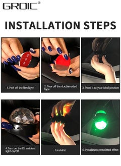 GROIC Car Disco Ball Atmosphere Lights,Mini LED Disco Lights,Car Atmosphere Lights,USB Car Lights,Sound Activated Disco Ball Ambient Light for Birthday, Party, Car Interior Decoration  - Image 4
